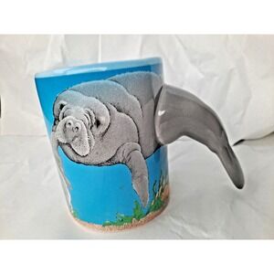 Manatee Sea Cow fish coffee mug‎ cup ceramic c1992 very large 13 ounce